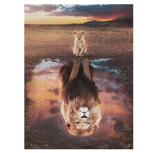 Puzzle 500 Teile Erwachsene Löwe Holzpuzzle Für Erwachsene Lernspiel Herausforderungsspielzeug 500-teilige The Puzzles Für Erwachsene Kinder （55×41cm） von GGJJTT