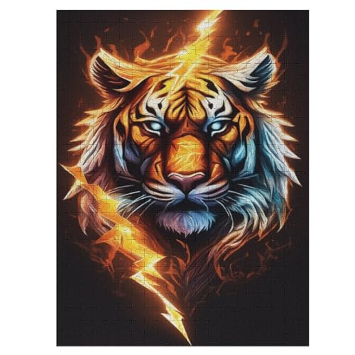 Puzzle 500 Teile Erwachsene Tiger Holzpuzzle Für Erwachsene Lernspiel Herausforderungsspielzeug 500-teilige The Puzzles Für Erwachsene Kinder （55×41cm） von GGJJTT