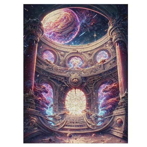 Puzzle 500 Teile Erwachsene Weltraumtor Holzpuzzle Für Erwachsene Lernspiel Herausforderungsspielzeug 500-teilige The Puzzles Für Erwachsene Kinder （55×41cm） von GGJJTT