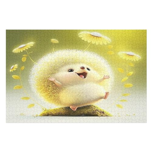 Puzzle Für Erwachsene, Cute Igel, 1000 Puzzleteile Für Kinder, Holzpuzzles, Geeignet Für Erwachsene Lernspiel, 78×53cm von GGJJTT