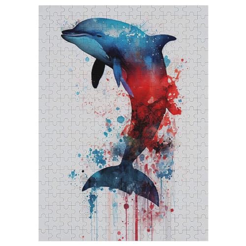 Puzzle Für Erwachsene, Delfin -Puzzles Für Erwachsene, 300-teiliges Holzpuzzle, Geeignet Für Erwachsene Und Kinder Ab 12 Jahren, Tolles Geschenk Für Erwachsene （42×30cm） von GGJJTT