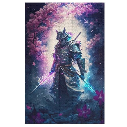 Puzzle Für Erwachsene, Japanese Samurai, 1000 Puzzleteile Für Kinder, Holzpuzzles, Geeignet Für Erwachsene, Lernspiel, Herausforderungsspielzeug （78×53cm） von GGJJTT