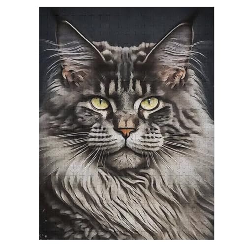 Puzzle Für Erwachsene, Katze -Puzzles Für Erwachsene, 500-teiliges Holzpuzzle, Geeignet Für Erwachsene Und Kinder Ab 12 Jahren, Tolles Geschenk Für Erwachsene （55×41cm） von GGJJTT