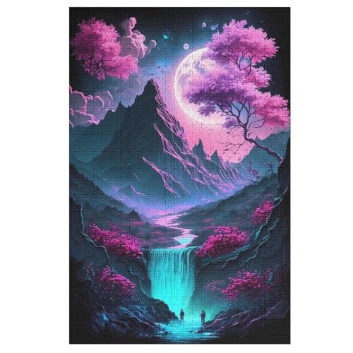 Puzzle Für Erwachsene, Kirschbaum Japan Kunst, 1000 Puzzleteile Für Kinder, Holzpuzzles, Geeignet Für Erwachsene, Lernspiel, Herausforderungsspielzeug （78×53cm） von GGJJTT