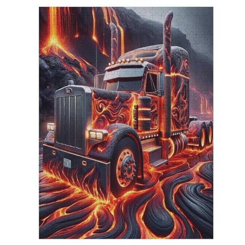 Puzzle Für Erwachsene, LKW, 500 Puzzleteile Für Kinder, Holzpuzzles, Geeignet Für Erwachsene, Lernspiel, Herausforderungsspielzeug （55×41cm） von GGJJTT