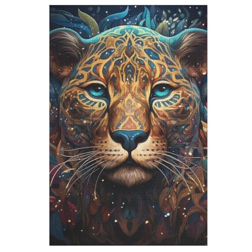 Puzzle Für Erwachsene, Leopard, 1000 Puzzleteile Für Kinder, Holzpuzzles, Geeignet Für Erwachsene, Lernspiel, Herausforderungsspielzeug （78×53cm） von GGJJTT