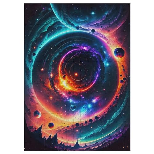 Puzzle Für Erwachsene, Planet Starry Sky, 300 Puzzleteile Für Kinder, Holzpuzzles, Geeignet Für Erwachsene, Lernspiel, Herausforderungsspielzeug （42×30cm） von GGJJTT