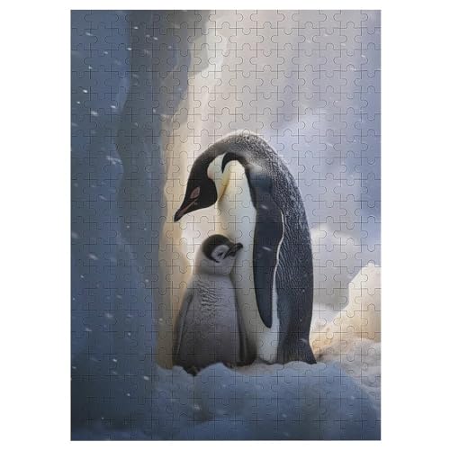 Puzzle Für Erwachsene, Tierpinguin, 300 Puzzleteile Für Kinder, Holzpuzzles, Geeignet Für Erwachsene, Lernspiel, Herausforderungsspielzeug （42×30cm） von GGJJTT