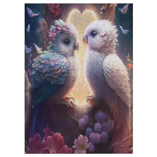 Puzzle Für Erwachsene, Vogel, 300 Puzzleteile Für Kinder, Holzpuzzles, Geeignet Für Erwachsene, Lernspiel, Herausforderungsspielzeug （42×30cm） von GGJJTT