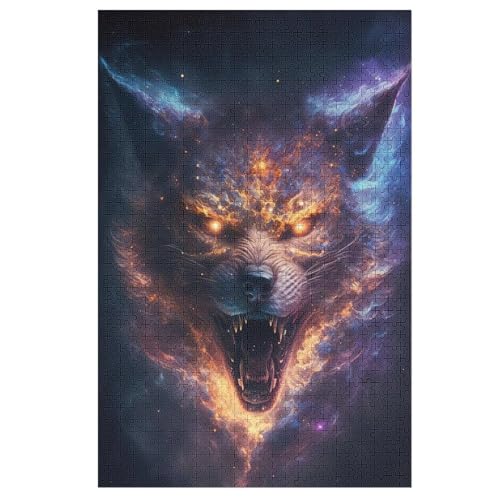 Puzzle Für Erwachsene, Wolf, 1000 Puzzleteile Für Kinder, Holzpuzzles, Geeignet Für Erwachsene Lernspiel, 78×53cm von GGJJTT