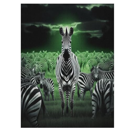 Puzzle Für Erwachsene, Zebra, 500 Puzzleteile Für Kinder, Holzpuzzles, Geeignet Für Erwachsene, Lernspiel, Herausforderungsspielzeug （55×41cm） von GGJJTT