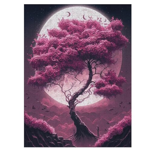 Puzzle Für Kinder, Kirschbaum Japan Kunst -Puzzle Für Erwachsene, 500-teiliges Holzpuzzle Für Jugendliche Und Erwachsene, Tolles （55×41cm） von GGJJTT