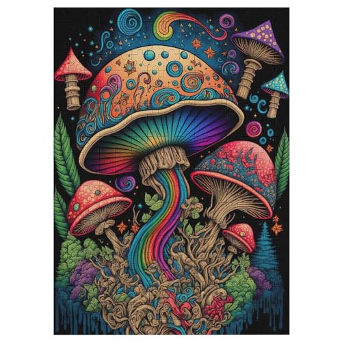 Puzzle Für Kinder, Pilz -Puzzle Für Erwachsene, 300-teiliges Holzpuzzle Für Jugendliche Und Erwachsene, Tolles （42×30cm） von GGJJTT