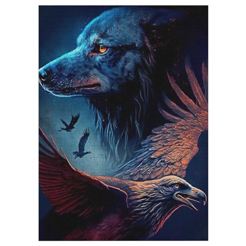 Puzzle Für Kinder, Wolf -Puzzle Für Erwachsene, 300-teiliges Holzpuzzle Für Jugendliche Und Erwachsene, Tolles （42×30cm） von GGJJTT