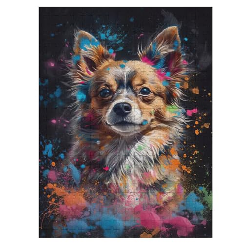 Puzzle Für Kinder, süß Hund -Puzzle Für Erwachsene, 500-teiliges Holzpuzzle Für Jugendliche Und Erwachsene, Tolles （55×41cm） von GGJJTT