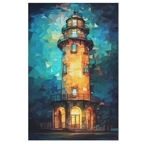 Puzzles Für Erwachsene, 1000 Teile, Leuchtturm, Kreative Holzpuzzles, Praktisches Spiel, Familiendekoration （78×53cm） von GGJJTT