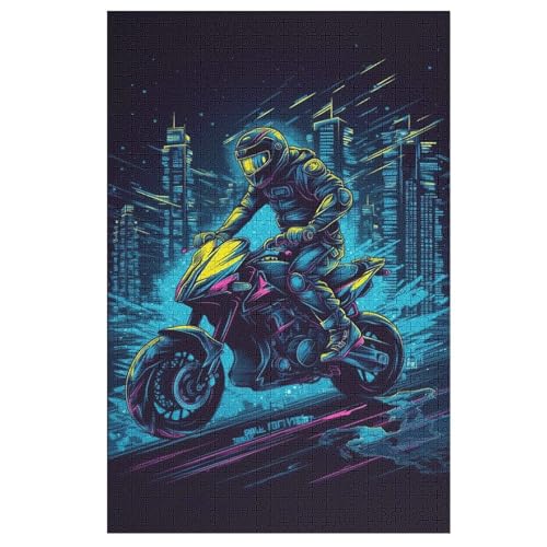 Puzzles Für Erwachsene, 1000 Teile, Motorrad, Kreative Holzpuzzles, Praktisches Spiel, Familiendekoration （78×53cm） von GGJJTT