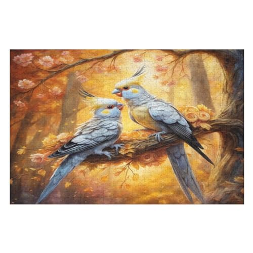 Puzzles Für Erwachsene, 1000 Teile, süßer Vogel, Kreative Holzpuzzles, Praktisches Spiel, Familiendekoration 78×53cm von GGJJTT