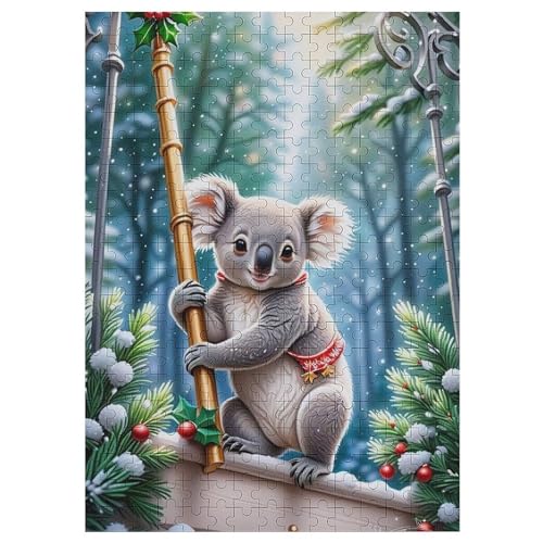 Puzzles Für Erwachsene, 300 Teile, Koala, Kreative Holzpuzzles, Praktisches Spiel, Familiendekoration （42×30cm） von GGJJTT