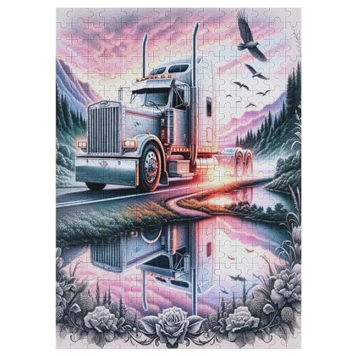 Puzzles Für Erwachsene, 300 Teile, LKW, Kreative Holzpuzzles, Praktisches Spiel, Familiendekoration （42×30cm） von GGJJTT