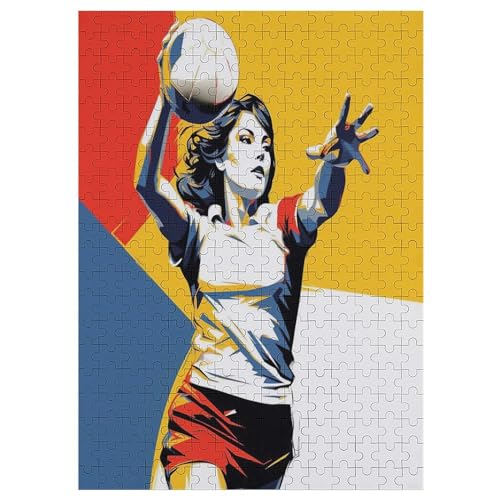 Puzzles Für Erwachsene, 300 Teile, Volleyball, Kreative Holzpuzzles, Praktisches Spiel, Familiendekoration （42×30cm） von GGJJTT