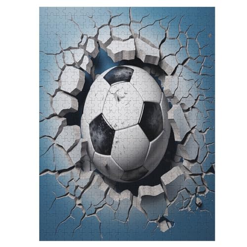 Puzzles Für Erwachsene, 500 Teile, Fußball, Kreative Holzpuzzles, Praktisches Spiel, Familiendekoration （55×41cm） von GGJJTT