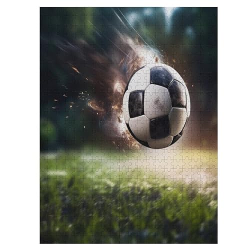 Puzzles Für Erwachsene, 500 Teile, Fußball Sport, Kreative Holzpuzzles, Praktisches Spiel, Familiendekoration （55×41cm） von GGJJTT