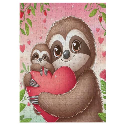 Puzzles Für Erwachsene, Cute Faultier, 300-teilige Puzzles Für Erwachsene Und Kinder Ab 12 Jahren, Holzpuzzles Für Die Heimdekoration, （42×30cm） von GGJJTT