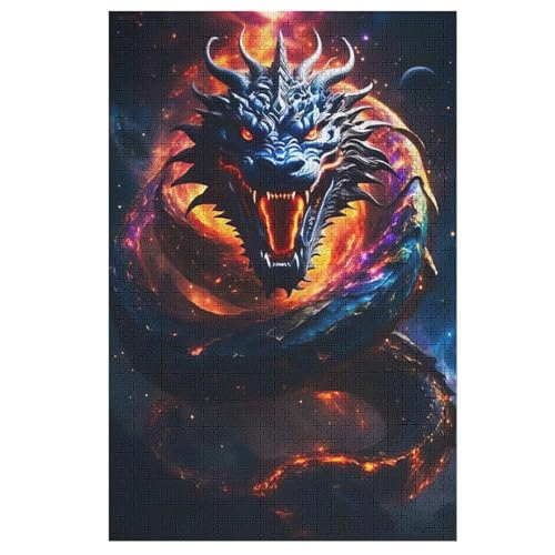 Puzzles Für Erwachsene, Drachen Puzzles Für Erwachsene, 1000-teiliges Holzpuzzle, Geeignet Für Kinder Ab 12 Jahren, Die Pädagogische Puzzles Lernen （78×53cm） von GGJJTT