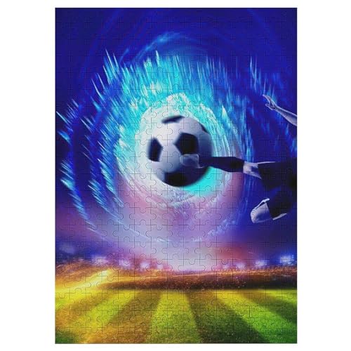 Puzzles Für Erwachsene, Fußball, 300-teilige Puzzles Für Erwachsene Und Kinder Ab 12 Jahren, Holzpuzzles Für Die Heimdekoration, （42×30cm） von GGJJTT