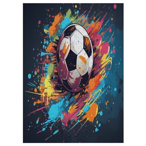 Puzzles Für Erwachsene, Fußball, 300-teilige Puzzles Für Erwachsene Und Kinder Ab 12 Jahren, Holzpuzzles Für Die Heimdekoration, （42×30cm） von GGJJTT