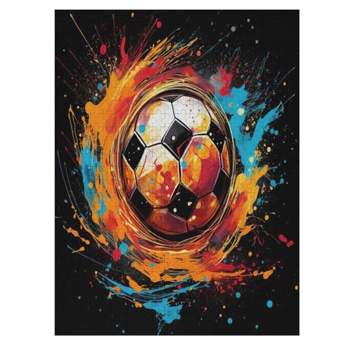 Puzzles Für Erwachsene, Fußball, 500-teilige Puzzles Für Erwachsene Und Kinder Ab 12 Jahren, Holzpuzzles Für Die Heimdekoration, （55×41cm） von GGJJTT