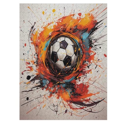 Puzzles Für Erwachsene, Fußball Puzzles Für Erwachsene, 500-teiliges Holzpuzzle, Geeignet Für Kinder Ab 12 Jahren, Die Pädagogische Puzzles Lernen （55×41cm） von GGJJTT