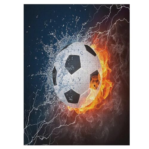 Puzzles Für Erwachsene, Fußball Puzzles Für Erwachsene, 500-teiliges Holzpuzzle, Geeignet Für Kinder Ab 12 Jahren, Die Pädagogische Puzzles Lernen （55×41cm） von GGJJTT