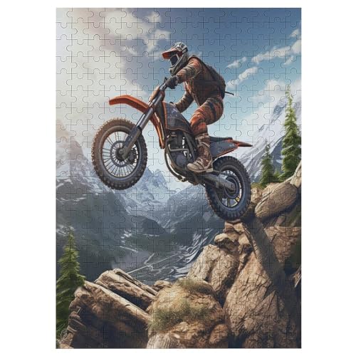 Puzzles Für Erwachsene, Moto-Cross Puzzles Für Erwachsene, 300-teiliges Holzpuzzle, Geeignet Für Kinder Ab 12 Jahren, Die Pädagogische Puzzles Lernen （42×30cm） von GGJJTT