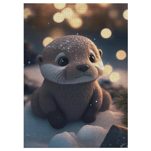 Puzzles Für Erwachsene, Otter, 300-teilige Puzzles Für Erwachsene Und Kinder Ab 12 Jahren, Holzpuzzles Für Die Heimdekoration, （42×30cm） von GGJJTT