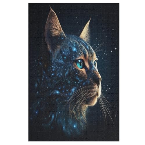 Puzzles Für Erwachsene, Puzzle Cute Katze, 1000 Teile, Puzzle Aus Holz Für Erwachsene Und Kinder Ab 12 Jahren, Lernspielzeug （78×53cm） von GGJJTT