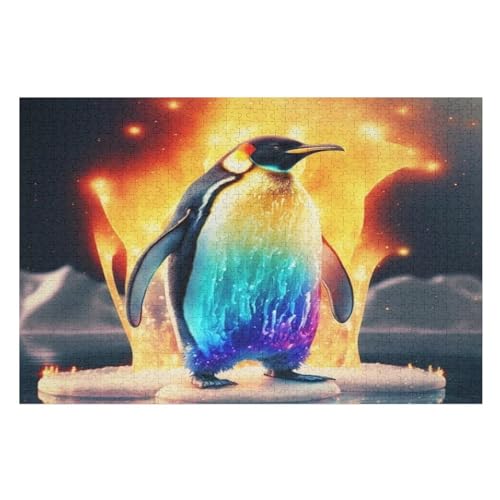 Puzzles Für Erwachsene, Puzzle Cute Pinguin, 1000 Teile, Puzzle Aus Holz Für Erwachsene Und Kinder Ab 12 Jahren, Lernspielzeug 78×53cm von GGJJTT