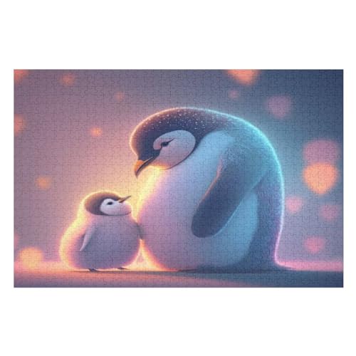 Puzzles Für Erwachsene, Puzzle Cute Pinguin, 1000 Teile, Puzzle Aus Holz Für Erwachsene Und Kinder Ab 12 Jahren, Lernspielzeug 78×53cm von GGJJTT