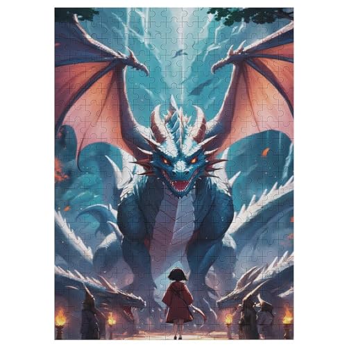 Puzzles Für Erwachsene, Puzzle Drache, 300 Teile, Puzzle Aus Holz Für Erwachsene Und Kinder Ab 12 Jahren, Lernspielzeug （42×30cm） von GGJJTT