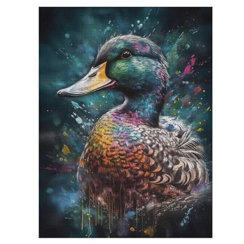 Puzzles Für Erwachsene, Puzzle Ente, 500 Teile, Puzzle Aus Holz Für Erwachsene Und Kinder Ab 12 Jahren, Lernspielzeug （55×41cm） von GGJJTT