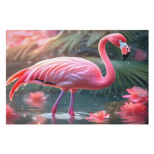 Puzzles Für Erwachsene, Puzzle Flamingotier, 1000 Teile, Puzzle Aus Holz Für Erwachsene Und Kinder Ab 12 Jahren, Lernspielzeug 78×53cm von GGJJTT