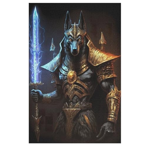 Puzzles Für Erwachsene, Puzzle Krieger-Anubis, 1000 Teile, Puzzle Aus Holz Für Erwachsene Und Kinder Ab 12 Jahren, Lernspielzeug （78×53cm） von GGJJTT