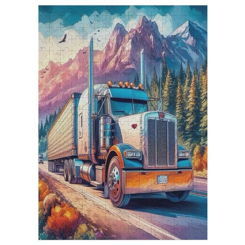 Puzzles Für Erwachsene, Puzzle LKW, 300 Teile, Puzzle Aus Holz Für Erwachsene Und Kinder Ab 12 Jahren, Lernspielzeug （42×30cm） von GGJJTT