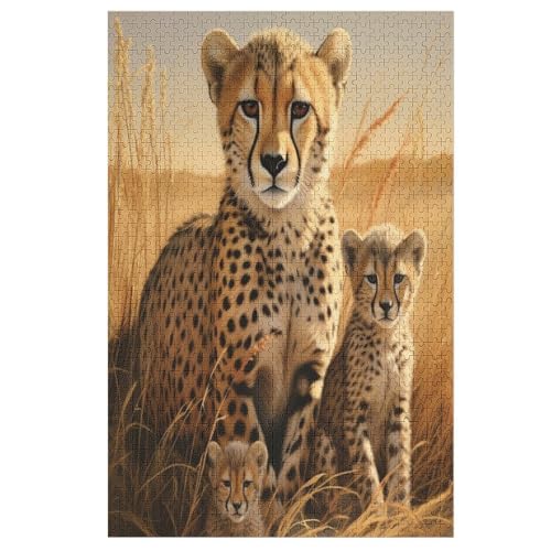 Puzzles Für Erwachsene, Puzzle Leopard, 1000 Teile, Puzzle Aus Holz Für Erwachsene Und Kinder Ab 12 Jahren, Lernspielzeug （78×53cm） von GGJJTT