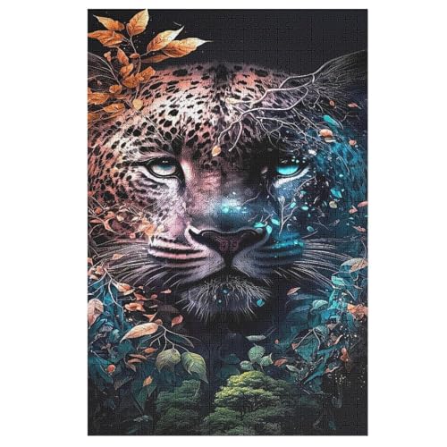 Puzzles Für Erwachsene, Puzzle Leopard, 1000 Teile, Puzzle Aus Holz Für Erwachsene Und Kinder Ab 12 Jahren, Lernspielzeug （78×53cm） von GGJJTT