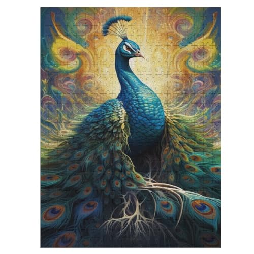 Puzzles Für Erwachsene, Puzzle Pfau, 500 Teile, Puzzle Aus Holz Für Erwachsene Und Kinder Ab 12 Jahren, Lernspielzeug （55×41cm） von GGJJTT