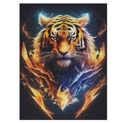 Puzzles Für Erwachsene, Puzzle Tiger, 500 Teile, Puzzle Aus Holz Für Erwachsene Und Kinder Ab 12 Jahren, Lernspielzeug （55×41cm） von GGJJTT