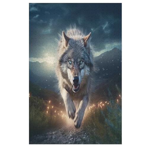 Puzzles Für Erwachsene, Puzzle Wolf, 1000 Teile, Puzzle Aus Holz Für Erwachsene Und Kinder Ab 12 Jahren, Lernspielzeug （78×53cm） von GGJJTT