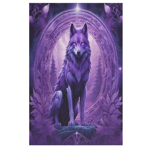 Puzzles Für Erwachsene, Puzzle Wolf, 1000 Teile, Puzzle Aus Holz Für Erwachsene Und Kinder Ab 12 Jahren, Lernspielzeug （78×53cm） von GGJJTT